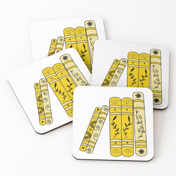 Item preview, Books with Floral and Leaf Spine Patterns - Yellow designed and sold by MrsCreative1.
