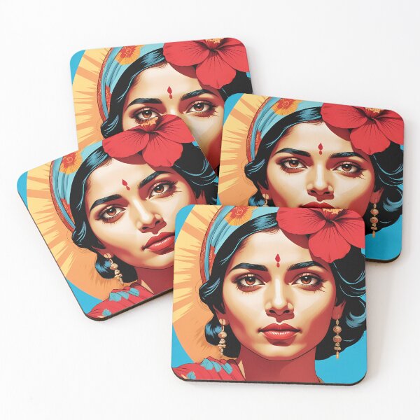 Item preview, Pop Art Portrait of Indian Woman - Vibrant Wall Art for Modern Interiors designed and sold by RC Design.