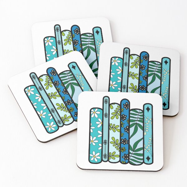 Item preview, Books with Floral, Leaf, and Daisy Spine Patterns - Blue designed and sold by MrsCreative1.