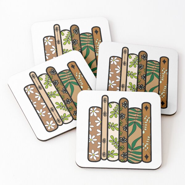 Item preview, Books with Floral, Leaf, and Daisy Spine Patterns - Brown designed and sold by MrsCreative1.