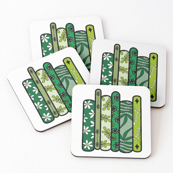 Item preview, Books with Floral, Leaf, and Daisy Spine Patterns - Green designed and sold by MrsCreative1.