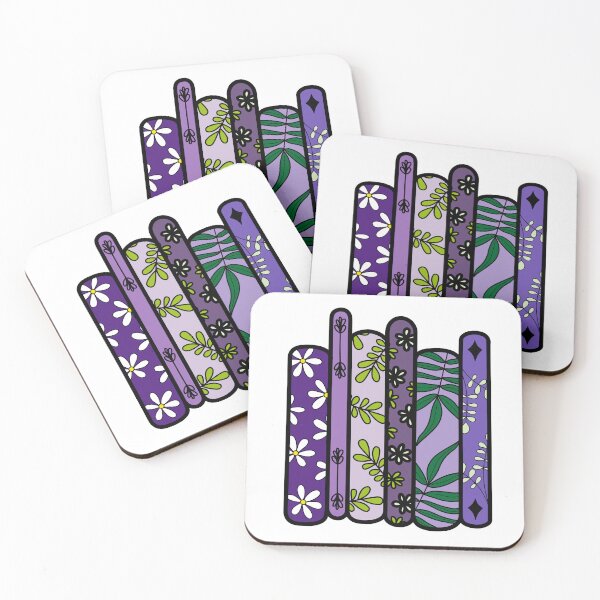 Item preview, Books with Floral, Leaf, and Daisy Spine Patterns - Purple designed and sold by MrsCreative1.