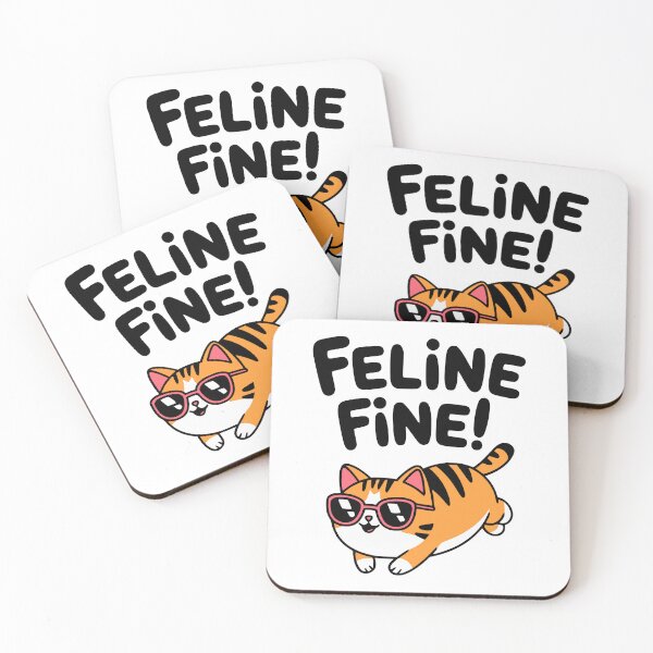 Item preview, Feline Fine! Cute Cat Puns designed and sold by PMCreative.