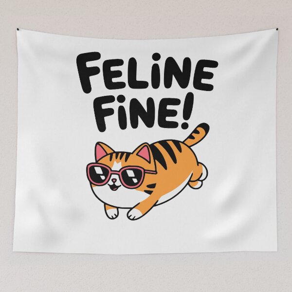 Item preview, Feline Fine! Cute Cat Puns designed and sold by PMCreative.