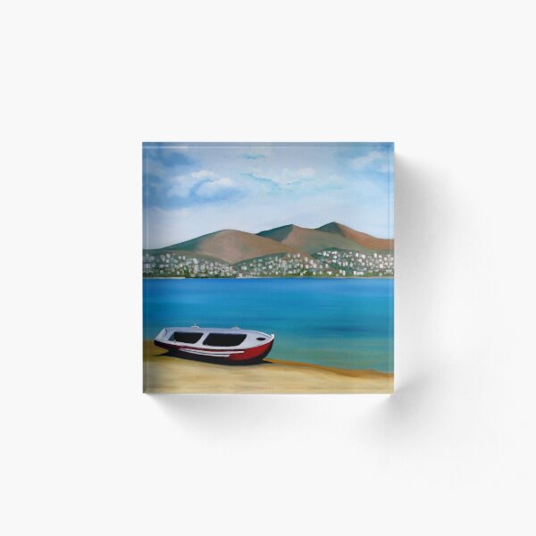 Lonely Boat Acrylic Block