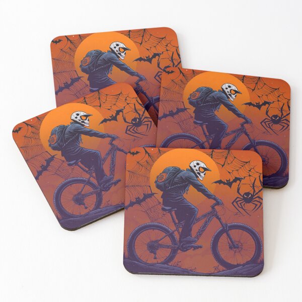 Item preview, Dark Skeleton Mask MTB Rider: Halloween Edition designed and sold by GrizzlyCollective.