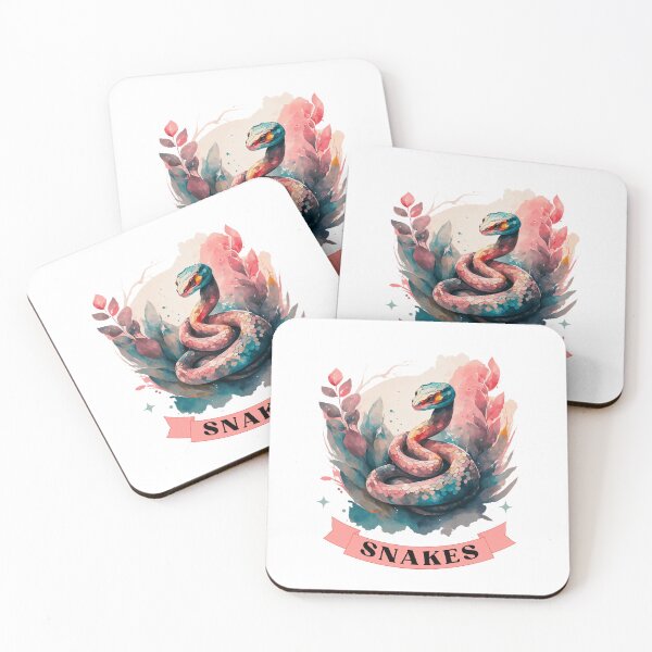 Item preview, Cute pink and  pastel  blue coiled  and scaled Snake version 2-Year of the Snake 2025- Chinese Zodiac Theme-white Background designed and sold by CosmicNook1.