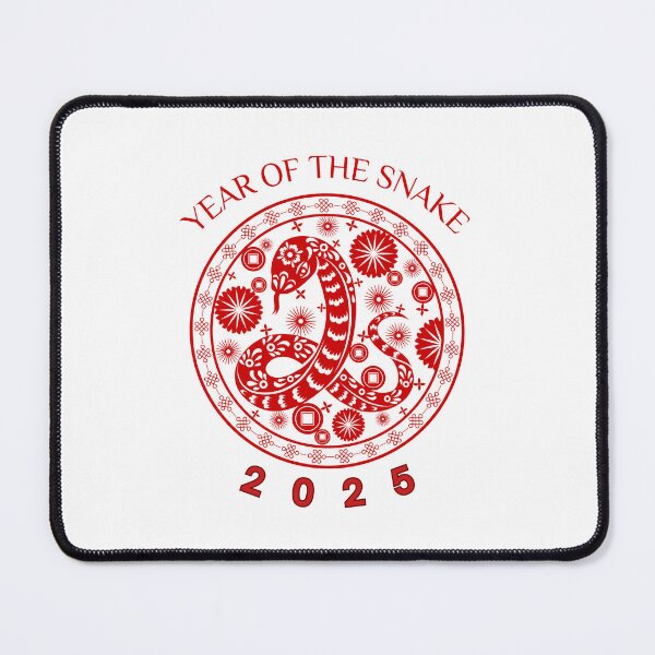 Item preview, Red Line Art Snake version 2-Year of the Snake 2025- Chinese Zodiac Theme-white Background designed and sold by CosmicNook1.