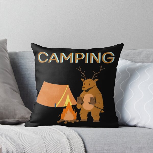 Item preview, Camping Cartoon Deer with Campfire and Tent designed and sold by MSHobbies.