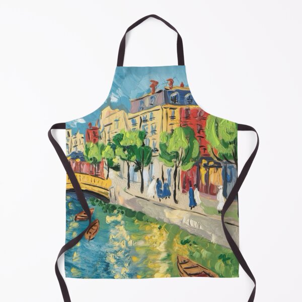 Item preview, Parisian Charm – Colorful Street Scene Art by the Canal. Art by Carraann designed and sold by CARRAANN.