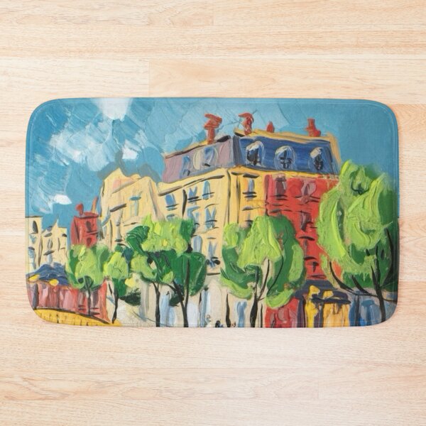 Item preview, Parisian Charm – Colorful Street Scene Art by the Canal. Art by Carraann  designed and sold by CARRAANN.