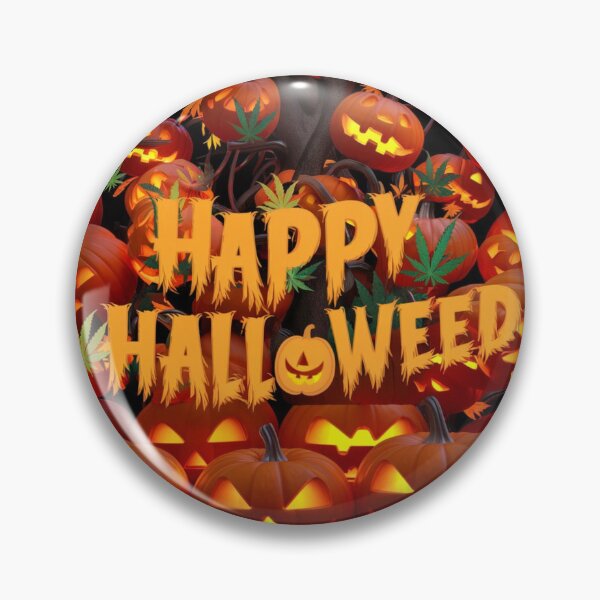 Item preview, Happy HallOWeed - Halloween Pumpkin Jack-O-Lantern - Pot Leaves - Funny designed and sold by JLEmporium.