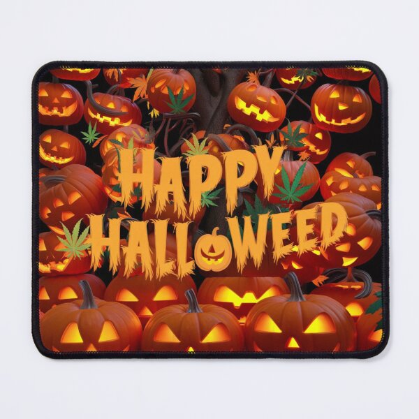 Item preview, Happy HallOWeed - Halloween Pumpkin Jack-O-Lantern - Pot Leaves - Funny designed and sold by JLEmporium.