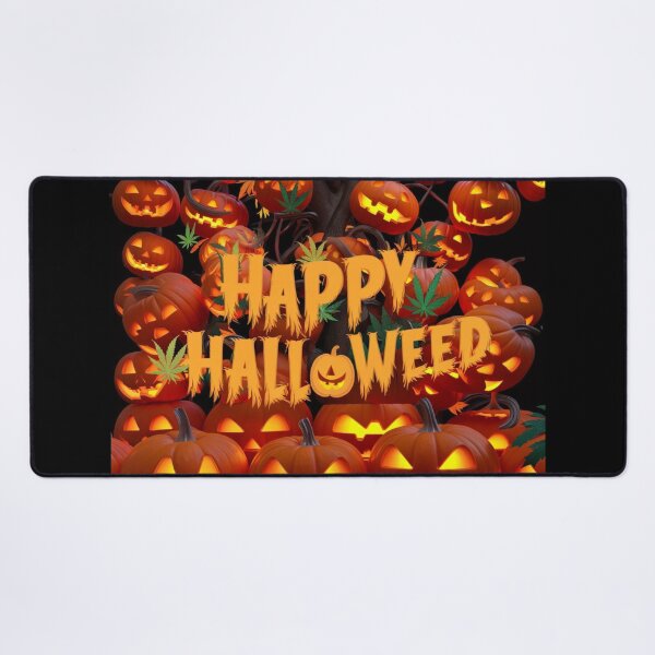 Item preview, Happy HallOWeed - Halloween Pumpkin Jack-O-Lantern - Pot Leaves - Funny designed and sold by JLEmporium.