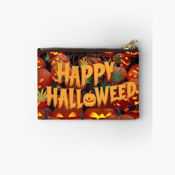 Item preview, Happy HallOWeed - Halloween Pumpkin Jack-O-Lantern - Pot Leaves - Funny designed and sold by JLEmporium.