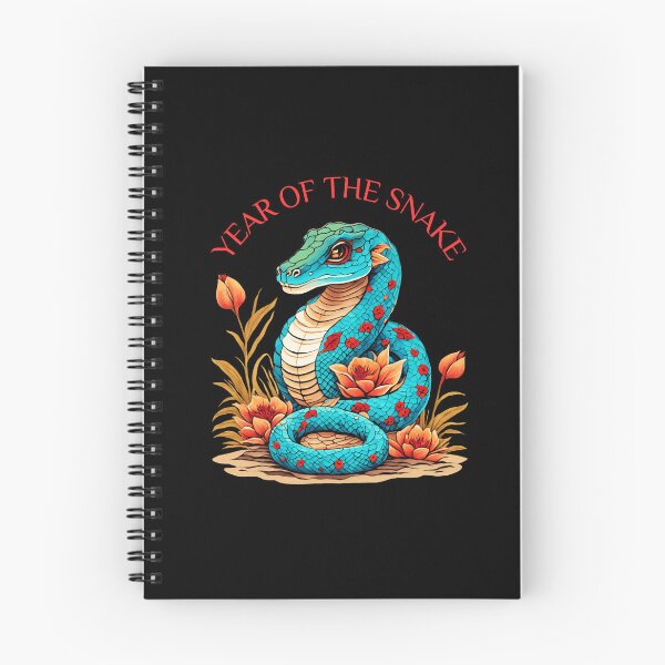 Item preview, Colorful blue  Snake  with flowers and Leeaves version 1-Year of the Snake 2025- Chinese Zodiac Theme-white Background designed and sold by CosmicNook1.