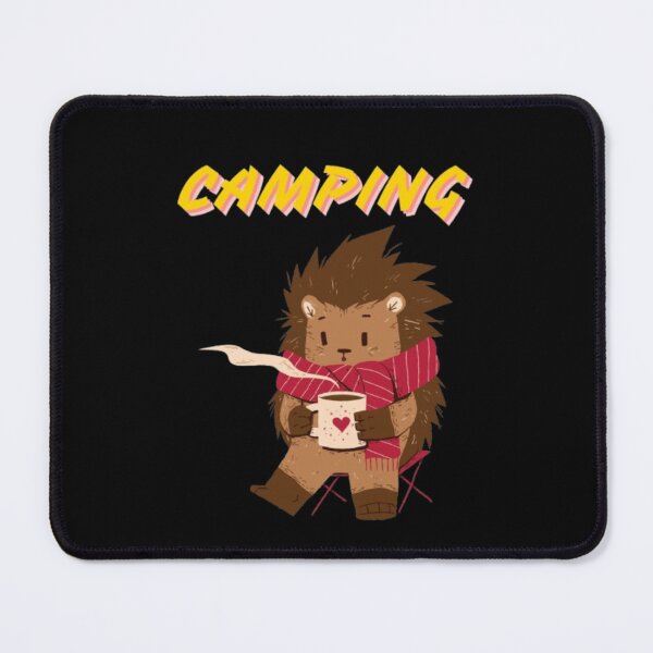 Item preview, Camping Cartoon Hedgehog Enjoying a Warm Drink designed and sold by MSHobbies.