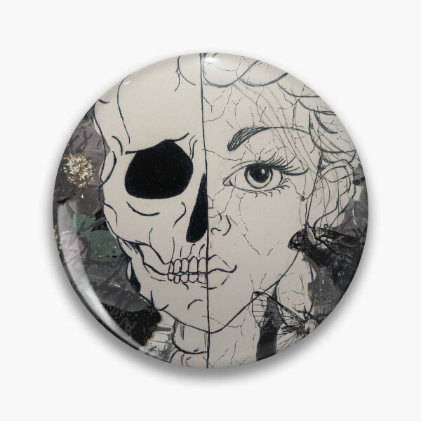 Item preview, Half Women Half Skeleton Moth and Floral Design designed and sold by KissellArt.