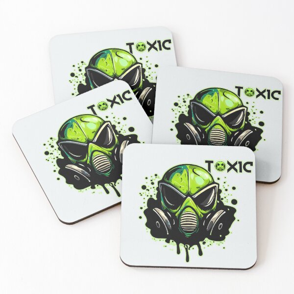 Item preview, Green Toxic Gas Mask with Logo and Splatter Effect Design designed and sold by ZetaDream.