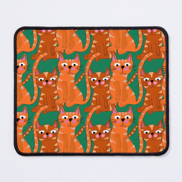 Item preview, Hank and Larry, Orange Tabby Cats Illustration Pattern, Green Background designed and sold by Stephanie Rowan.