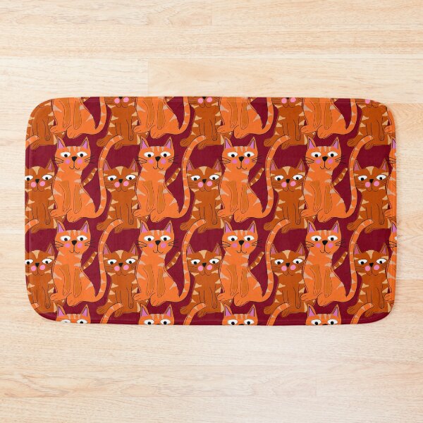 Item preview, Hank and Larry, Orange Tabby Cats Illustration Pattern, Dark Red Background designed and sold by Stephanie Rowan.