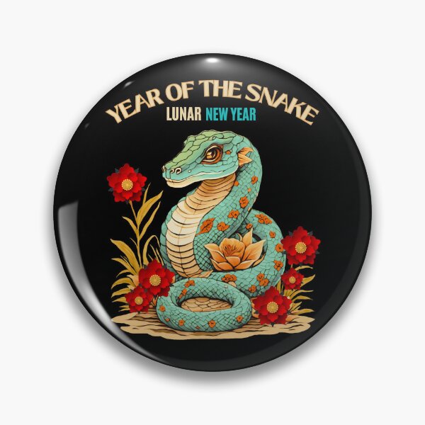 Item preview,  Colorful teal Snak with orange scales with red flowers version 1-Year of the Snake 2025- Chinese Zodiac Theme-white Background designed and sold by CosmicNook1.