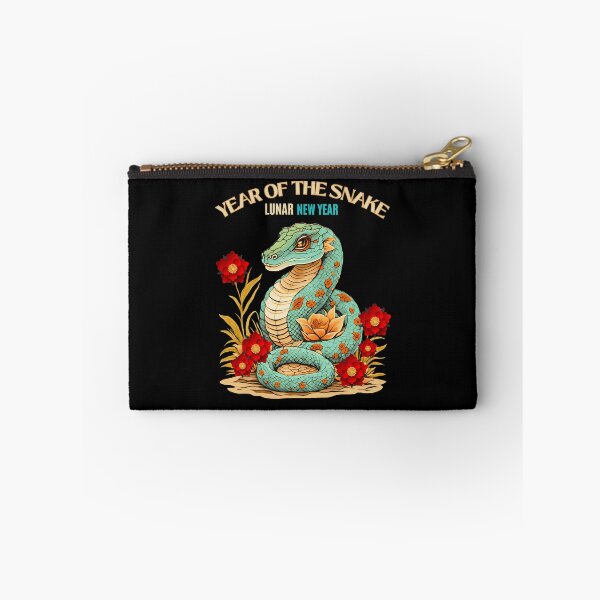 Item preview, Colorful teal Snak with orange scales with red flowers version 1-Year of the Snake 2025- Chinese Zodiac Theme-white Background designed and sold by CosmicNook1.