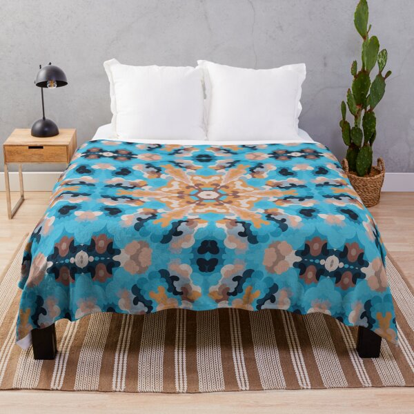 Item preview, Retro Mandala Blue and Orange designed and sold by WormholeOrbital.