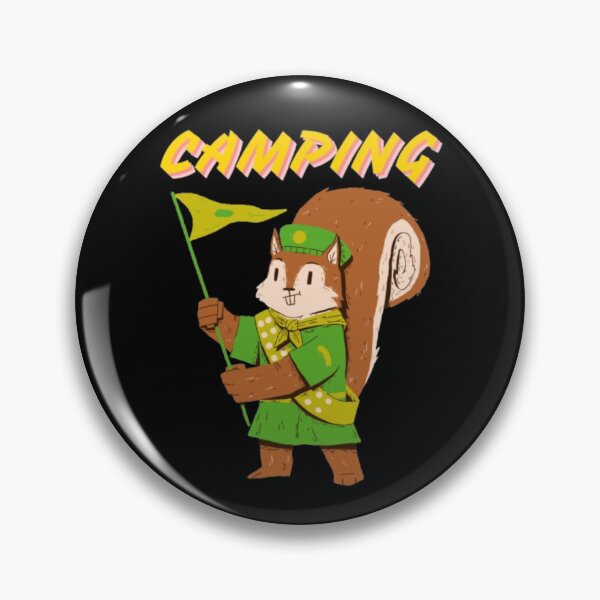 Item preview, Fun Squirrel Scout Camping Design with Flag designed and sold by MSHobbies.
