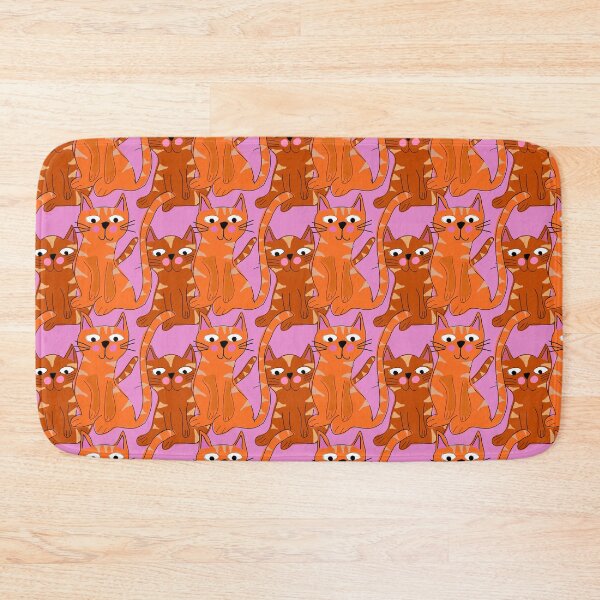 Item preview, Hank and Larry, Orange Tabby Cats Illustration Pattern, Bubblegum Pink Background designed and sold by Stephanie Rowan.