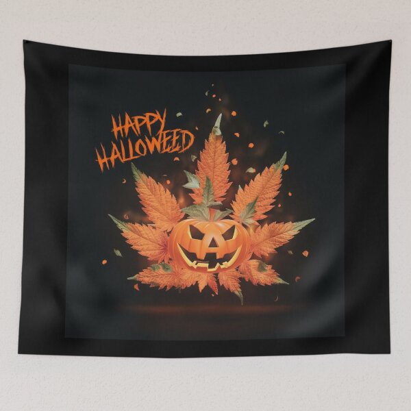 Item preview, Happy HallOWeed - Halloween Pumpkin Jack-O-Lantern Pot Leaf - Funny designed and sold by JLEmporium.