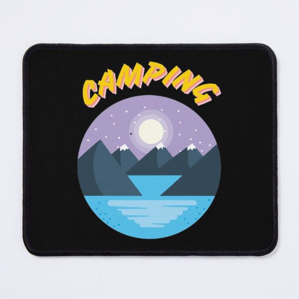 Item preview, Camping logo with mountains, lake, and full moon designed and sold by MSHobbies.