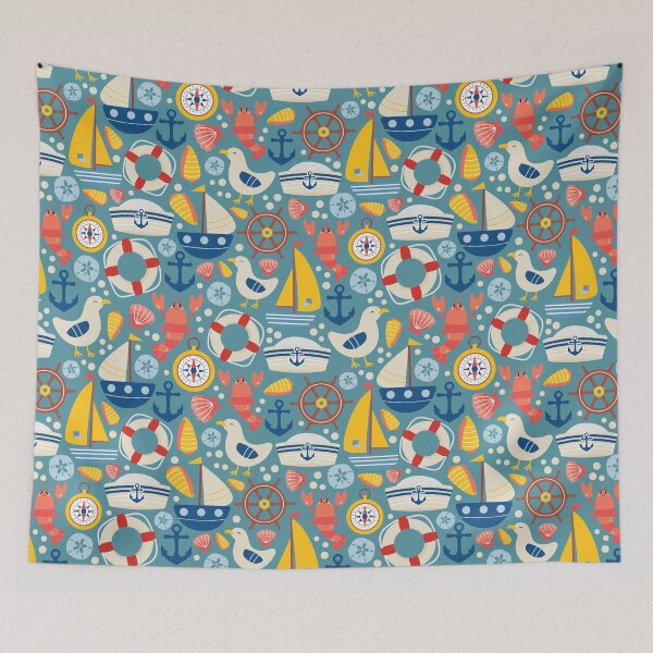 Item preview, Cute Nautical Sea Life pattern designed and sold by JozaneHouse.