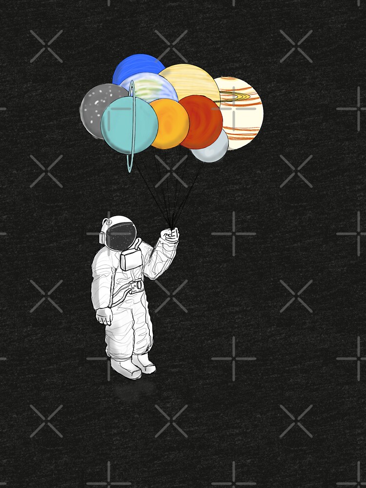 astronaut with balloons t shirt