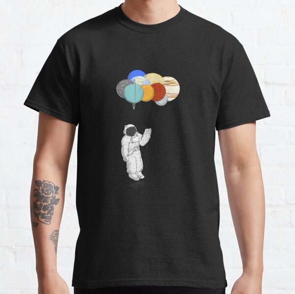 astronaut with balloons t shirt