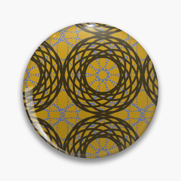 Item preview, Mandala Kaleidoscope Spirograph, Abstract Pattern, Sunburst Groovy Cirlces, Brown on Mustard Yellow background designed and sold by Stephanie Rowan.