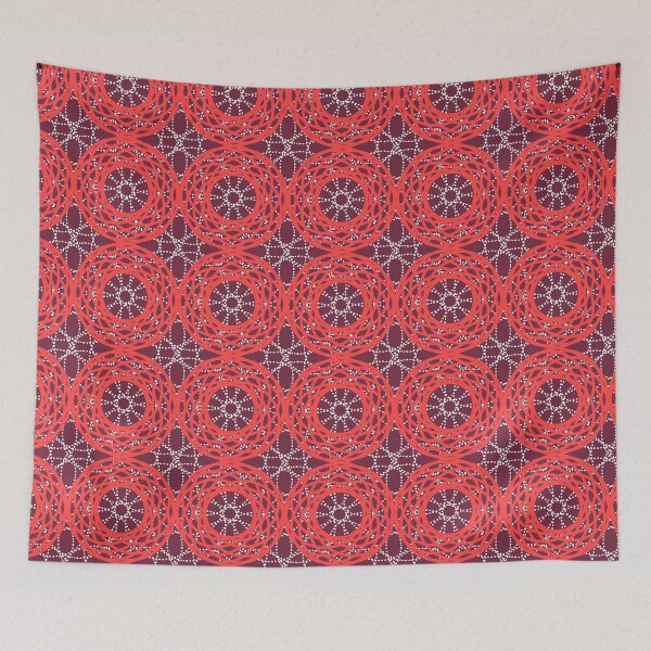 Item preview, Mandala Kaleidoscope,  Abstract Pattern, Sunburst Groovy Cirlces, red and coral designed and sold by Stephanie Rowan.