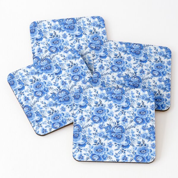 Item preview, Blue painted flowers designed and sold by 1enchik.