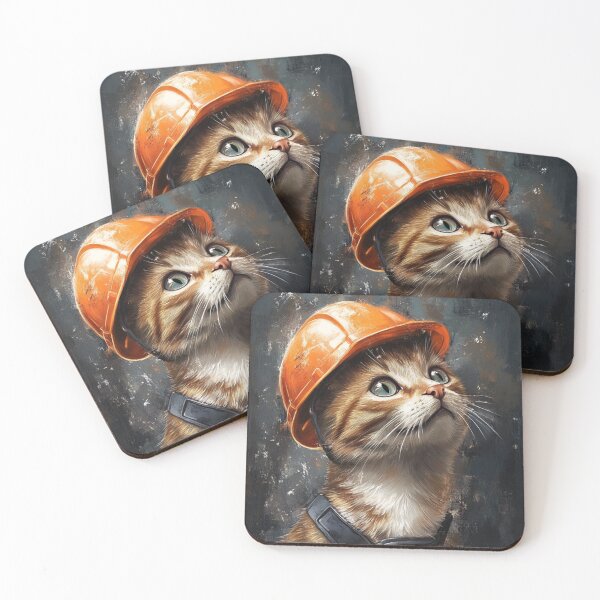 Item preview, Cat With Hard Hat designed and sold by GrinGalore.