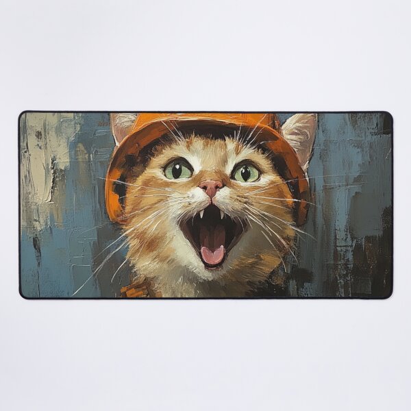 Item preview, Catswithhardhats Oil Art designed and sold by GrinGalore.