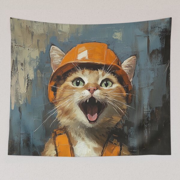 Item preview, Catswithhardhats Oil Art designed and sold by GrinGalore.