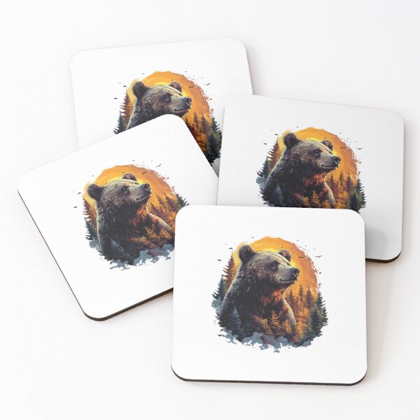 Item preview, Bear in Front of a Forest – Bold Nature-Inspired Wildlife Art designed and sold by AbderraimArt.