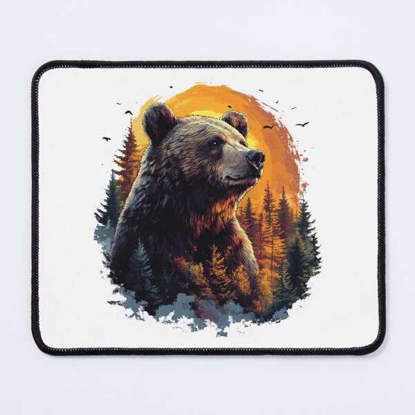 Item preview, Bear in Front of a Forest – Bold Nature-Inspired Wildlife Art designed and sold by AbderraimArt.