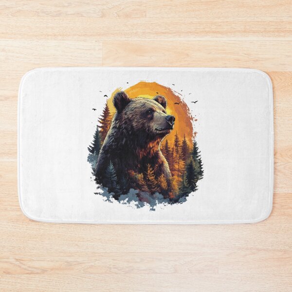 Item preview, Bear in Front of a Forest – Bold Nature-Inspired Wildlife Art designed and sold by AbderraimArt.