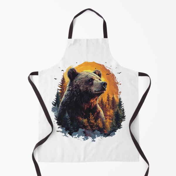 Item preview, Bear in Front of a Forest – Bold Nature-Inspired Wildlife Art designed and sold by AbderraimArt.