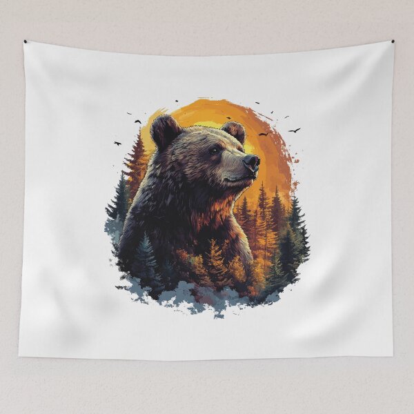 Item preview, Bear in Front of a Forest – Bold Nature-Inspired Wildlife Art designed and sold by Abderraim12.