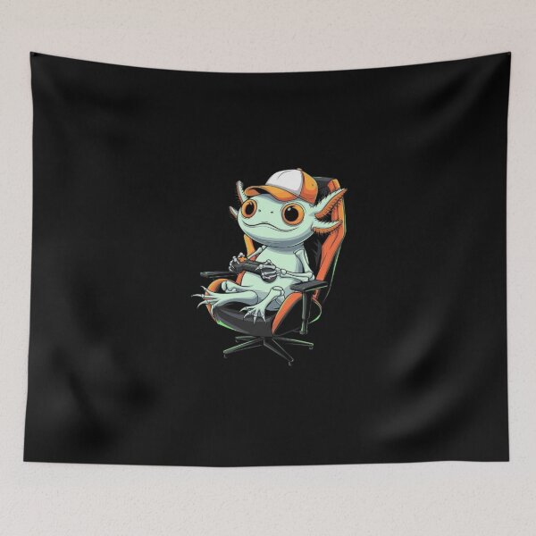 Item preview, Axolotl Gamer in Action - Fun and Playful Creature Illustration designed and sold by love3617.