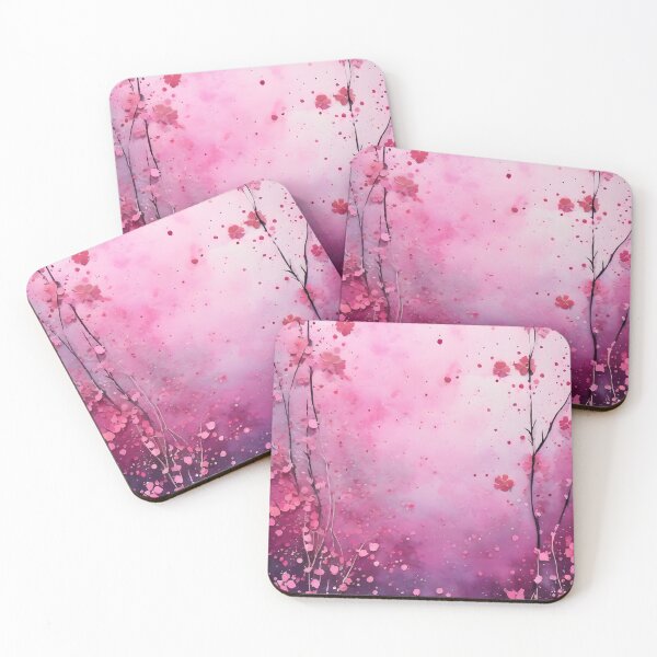 Item preview, PINK DUSK MAUVE BERRY FLOWERS ~ Inspired by Handmade Paper Mache Abstract Watercolor Art designed and sold by Spinning Plates 360.