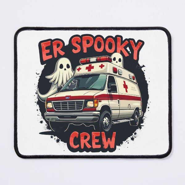 Item preview, ER Spooky Crew Fun Halloween Ambulance designed and sold by Quirky Shirts.