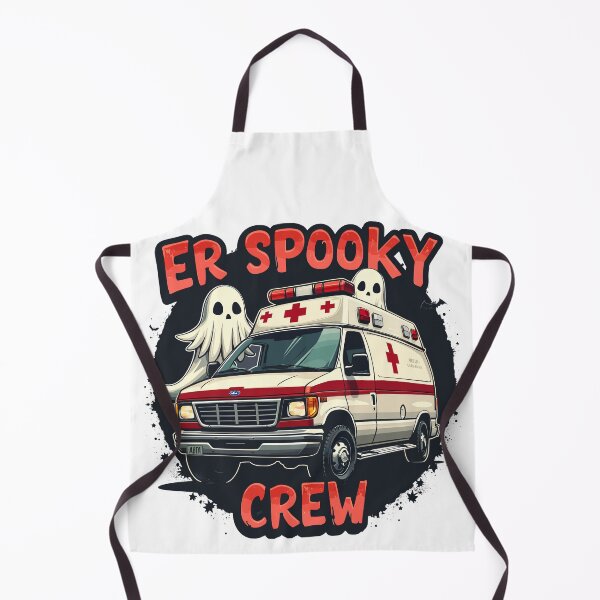 Item preview, ER Spooky Crew Fun Halloween Ambulance designed and sold by Quirky Shirts.